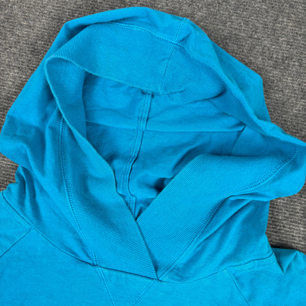 Y2K Nike Activewear Hoodie Women's XS Blue Swoosh Stretchy Jumper