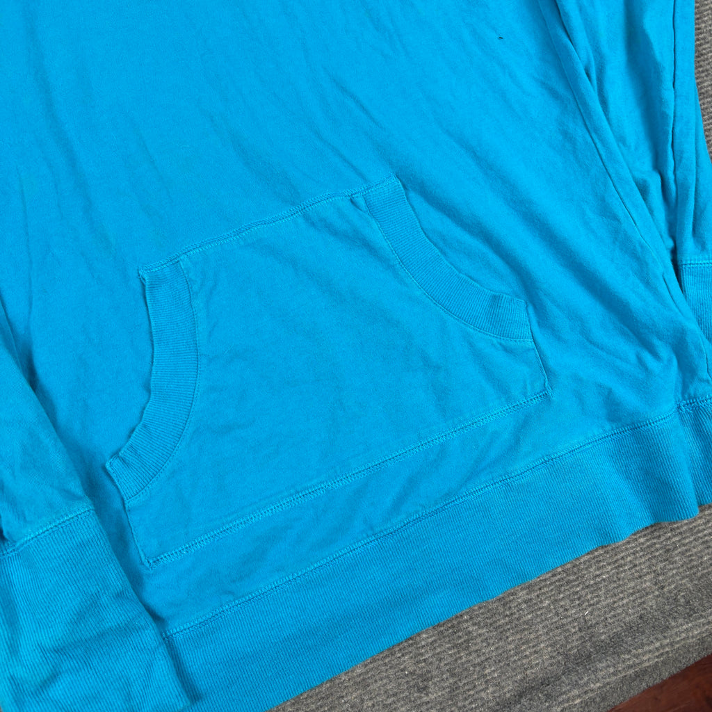 Y2K Nike Activewear Hoodie Women's XS Blue Swoosh Stretchy Jumper