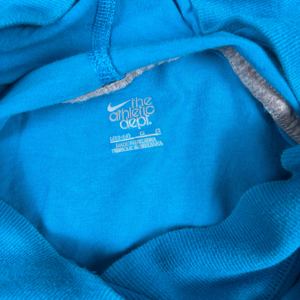 Y2K Nike Activewear Hoodie Women's XS Blue Swoosh Stretchy Jumper