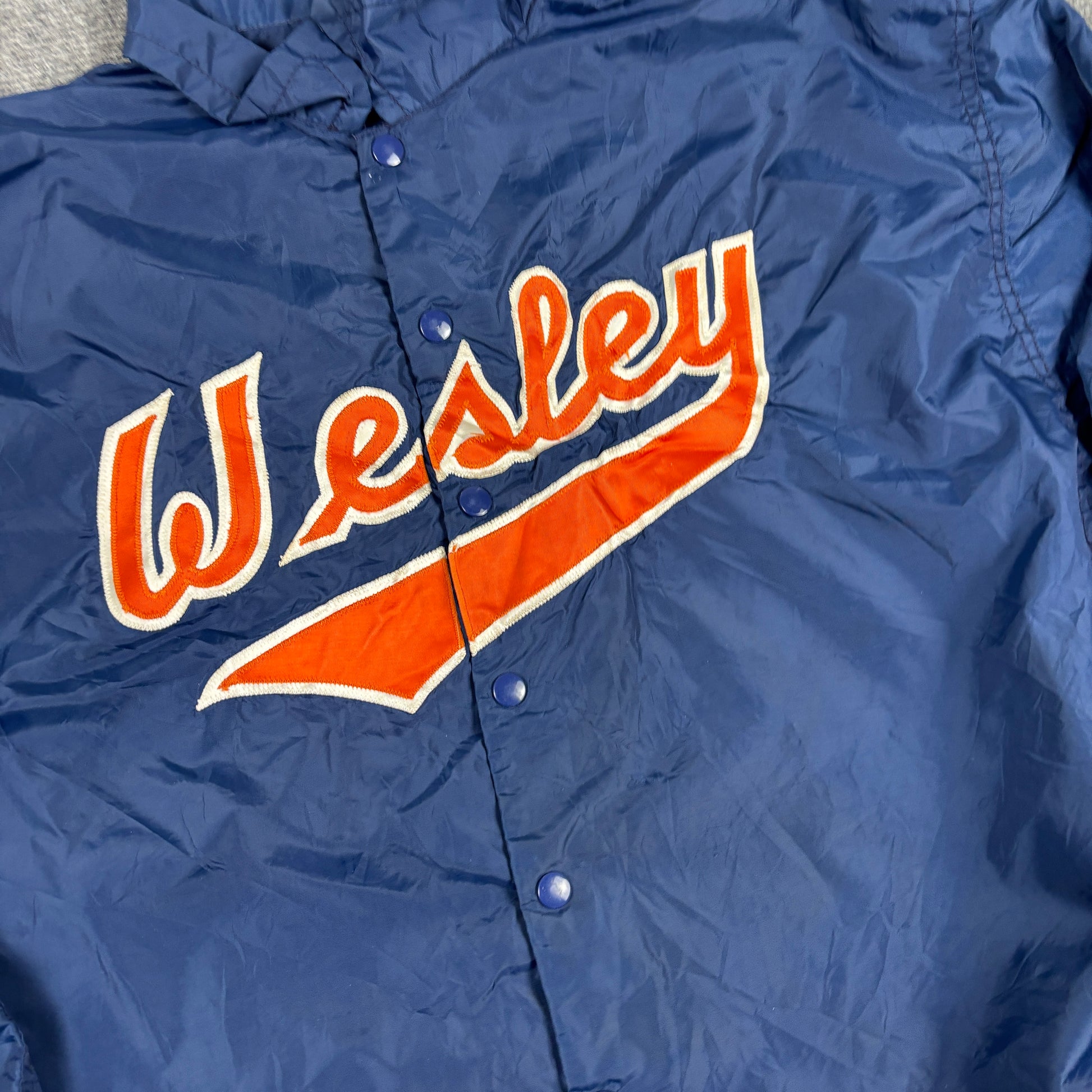 Vintage 60s Coaches Jacket Men's XL Navy Hand Sewn USA Baseball