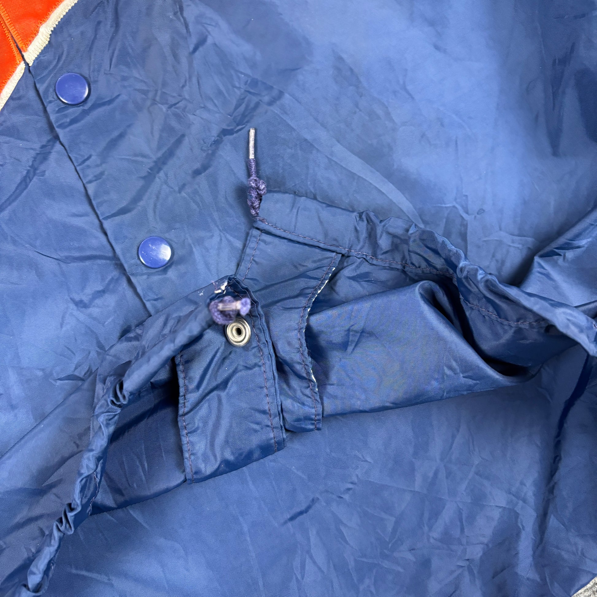 Vintage 60s Coaches Jacket Men's XL Navy Hand Sewn USA Baseball
