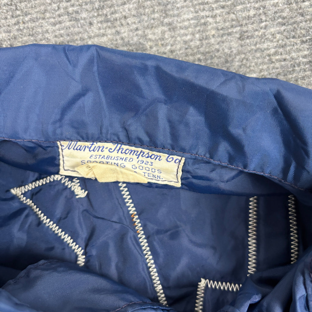 Vintage 60s Coaches Jacket Men's XL Navy Hand Sewn USA Baseball