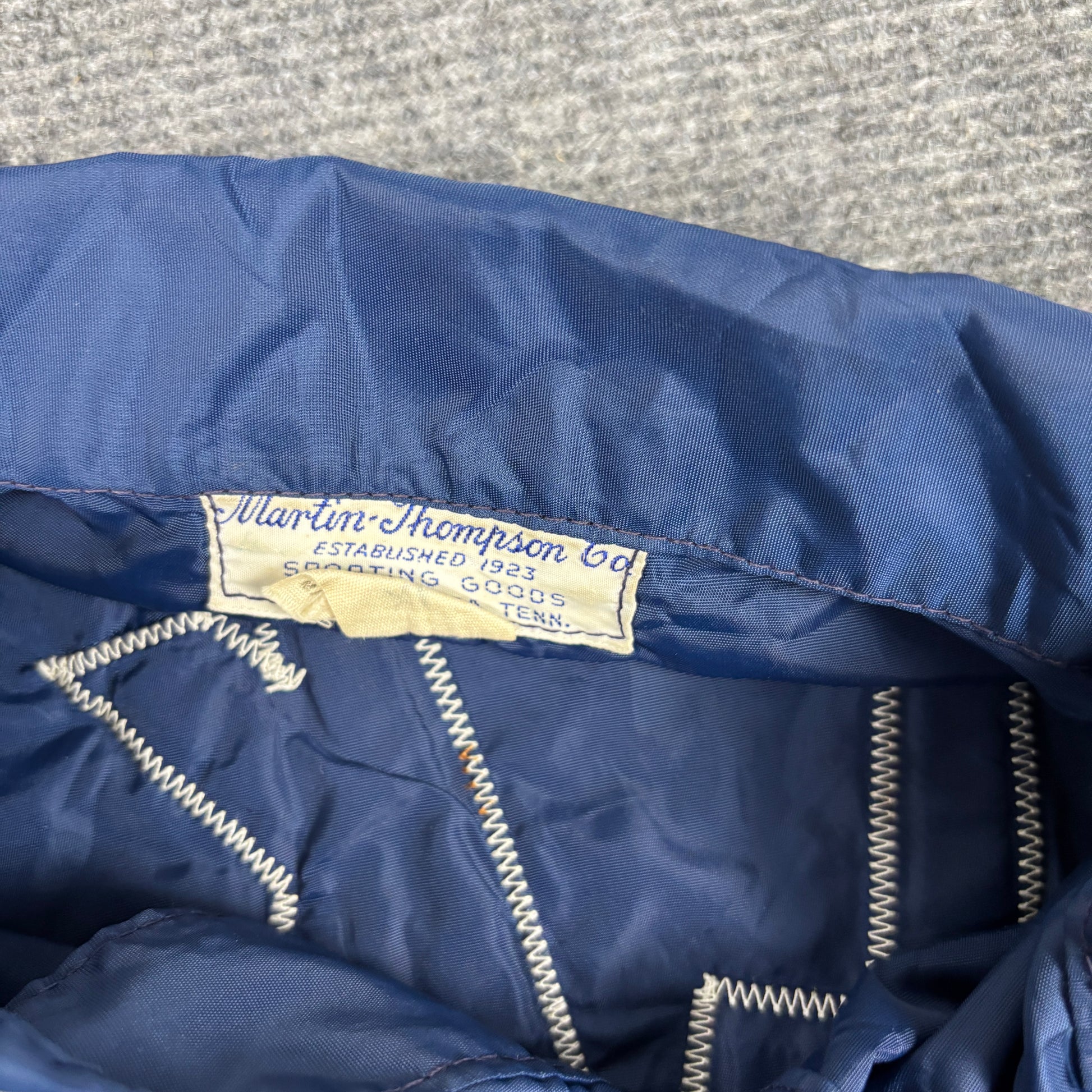 Vintage 60s Coaches Jacket Men's XL Navy Hand Sewn USA Baseball