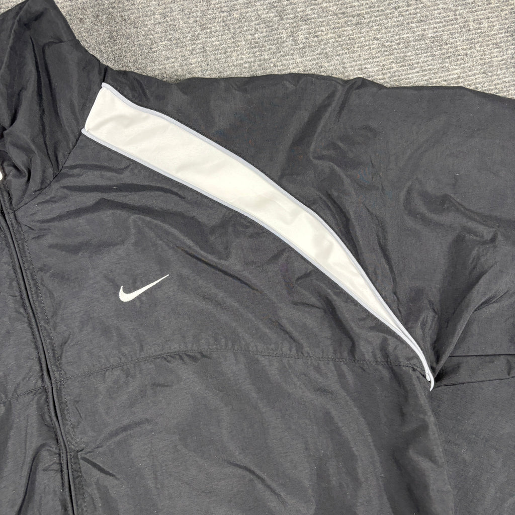 Vintage Nike Jacket Men's Medium Black Grey Full Zip 2000s Y2K