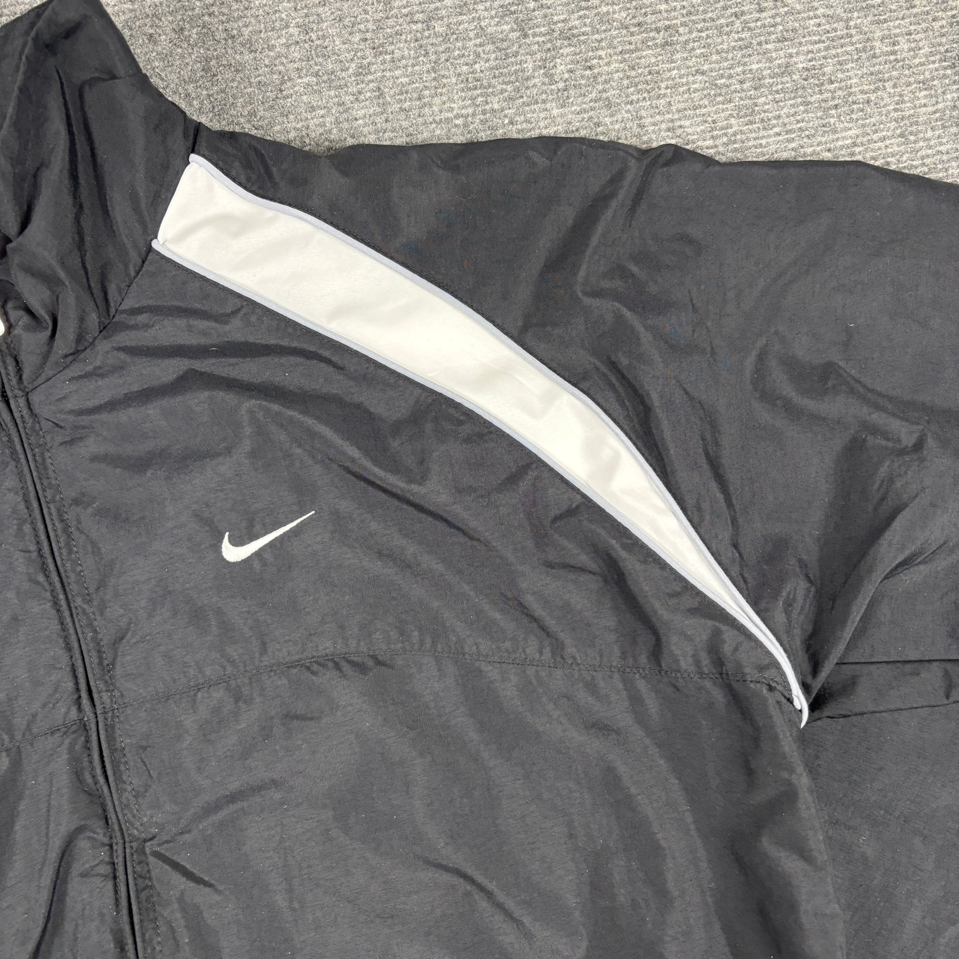 Vintage Nike Jacket Men's Medium Black Grey Full Zip 2000s Y2K