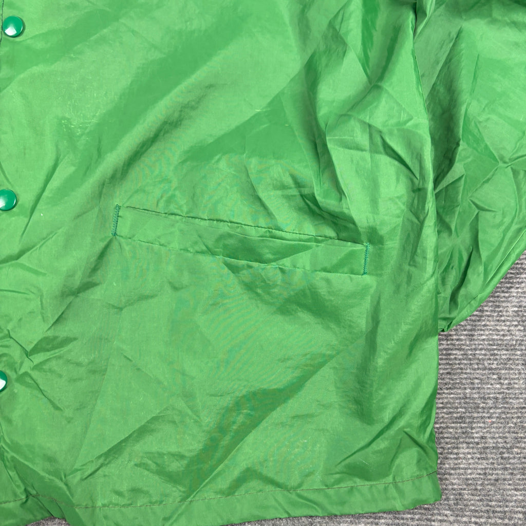 Vintage 90s Parks & Rec Coaches Jacket Men's Large Green Cardinal Windbreaker