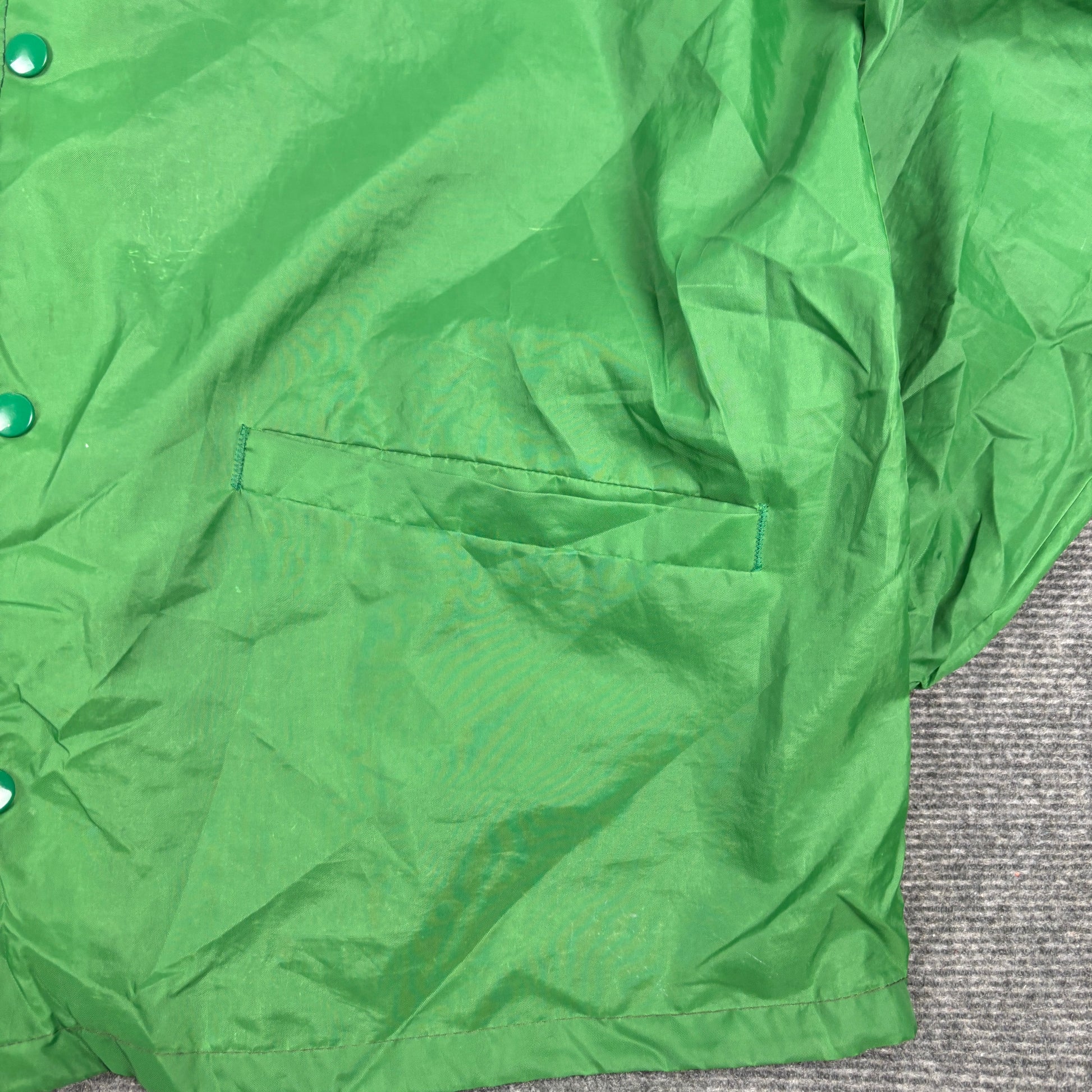 Vintage 90s Parks & Rec Coaches Jacket Men's Large Green Cardinal Windbreaker