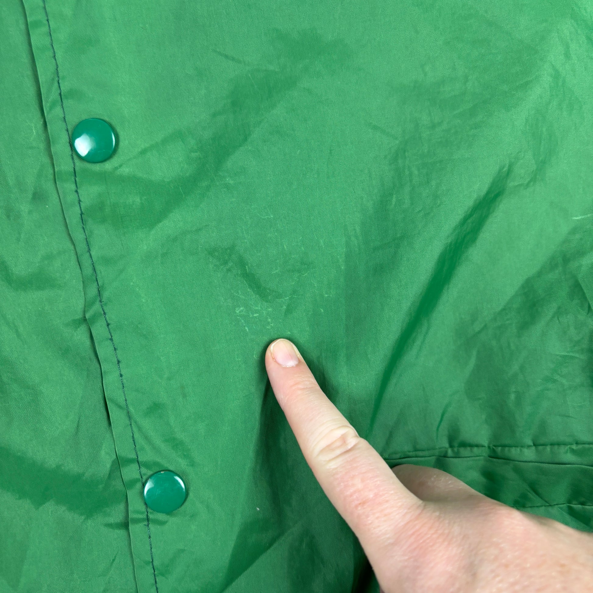 Vintage 90s Parks & Rec Coaches Jacket Men's Large Green Cardinal Windbreaker