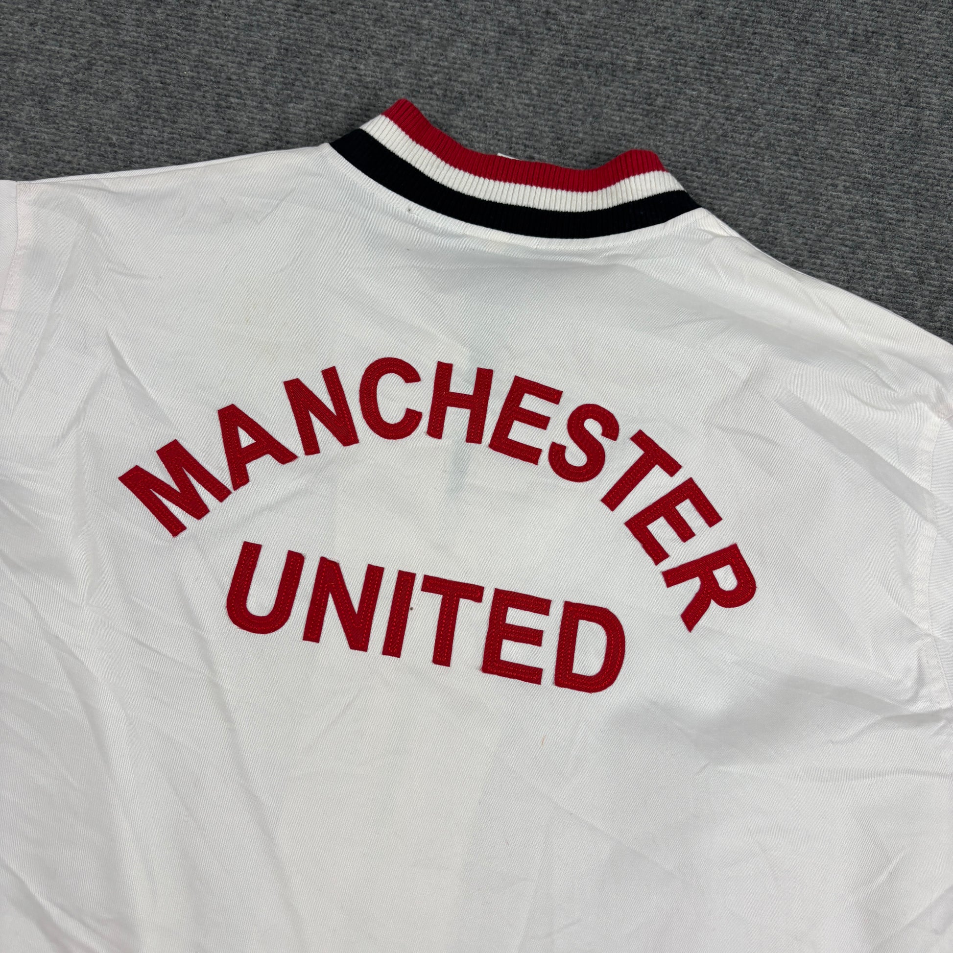 Retro 60's Replica Manchester United Jacket Men's Large White Bomber