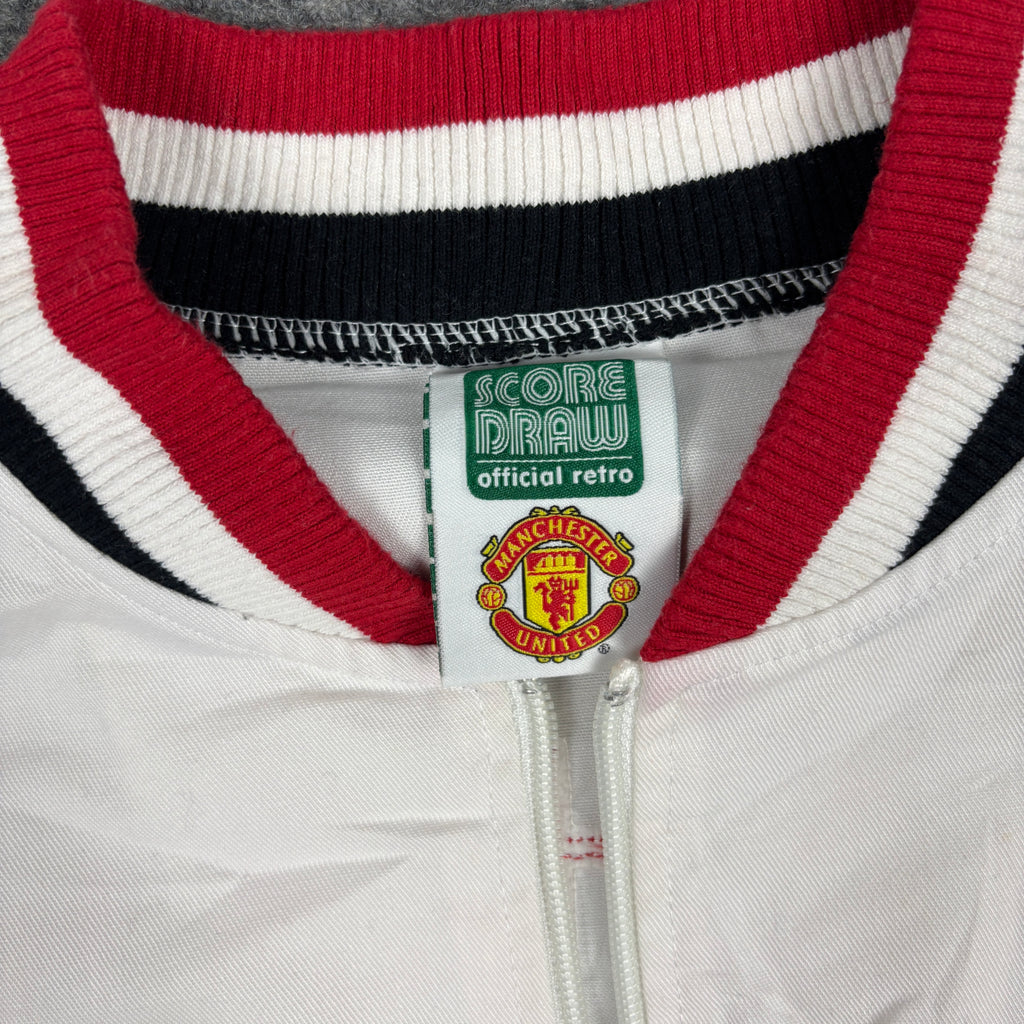 Retro 60's Replica Manchester United Jacket Men's Large White Bomber