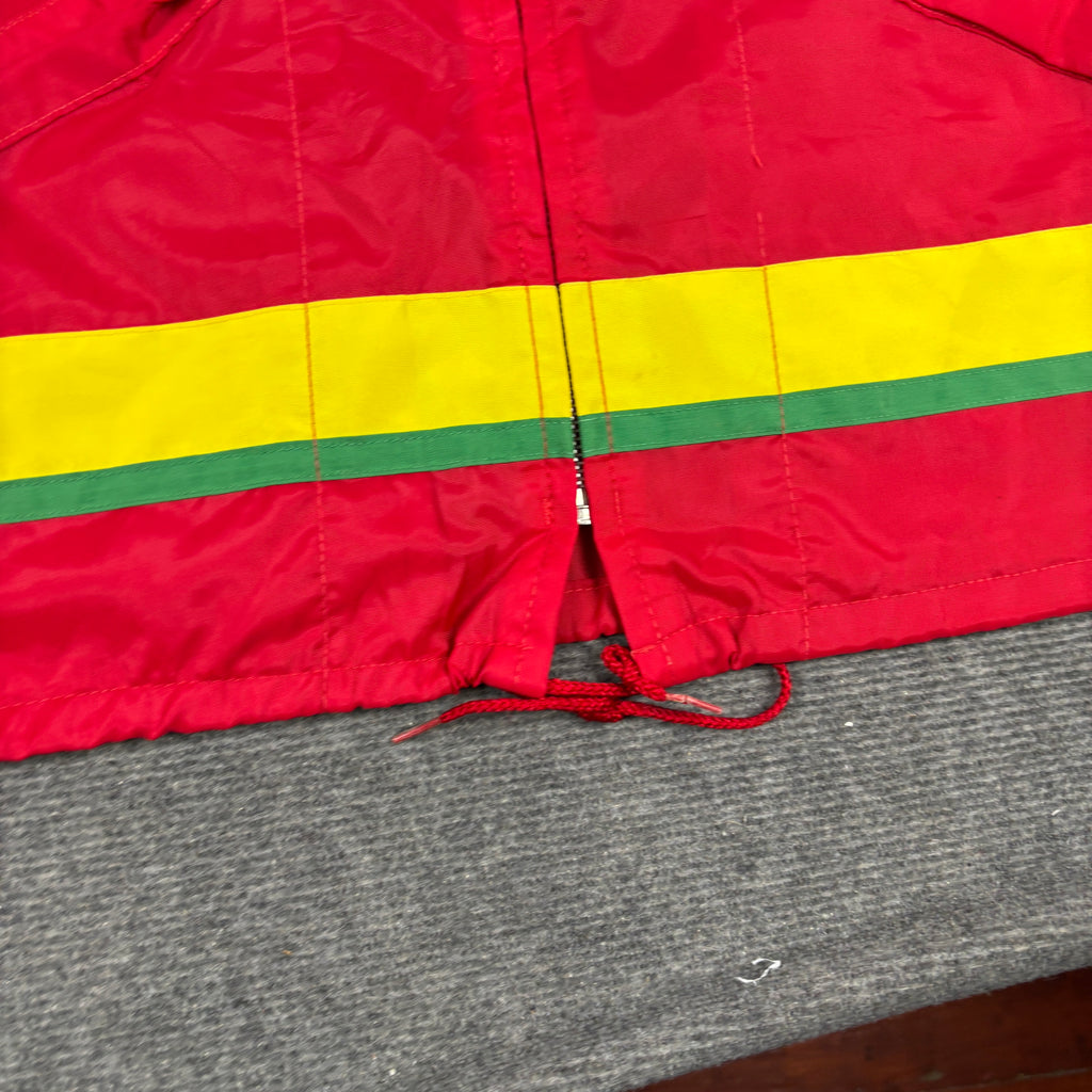 Vintage 70s Pirelli Jacket Men's Large Red Patch Logo Windbreaker