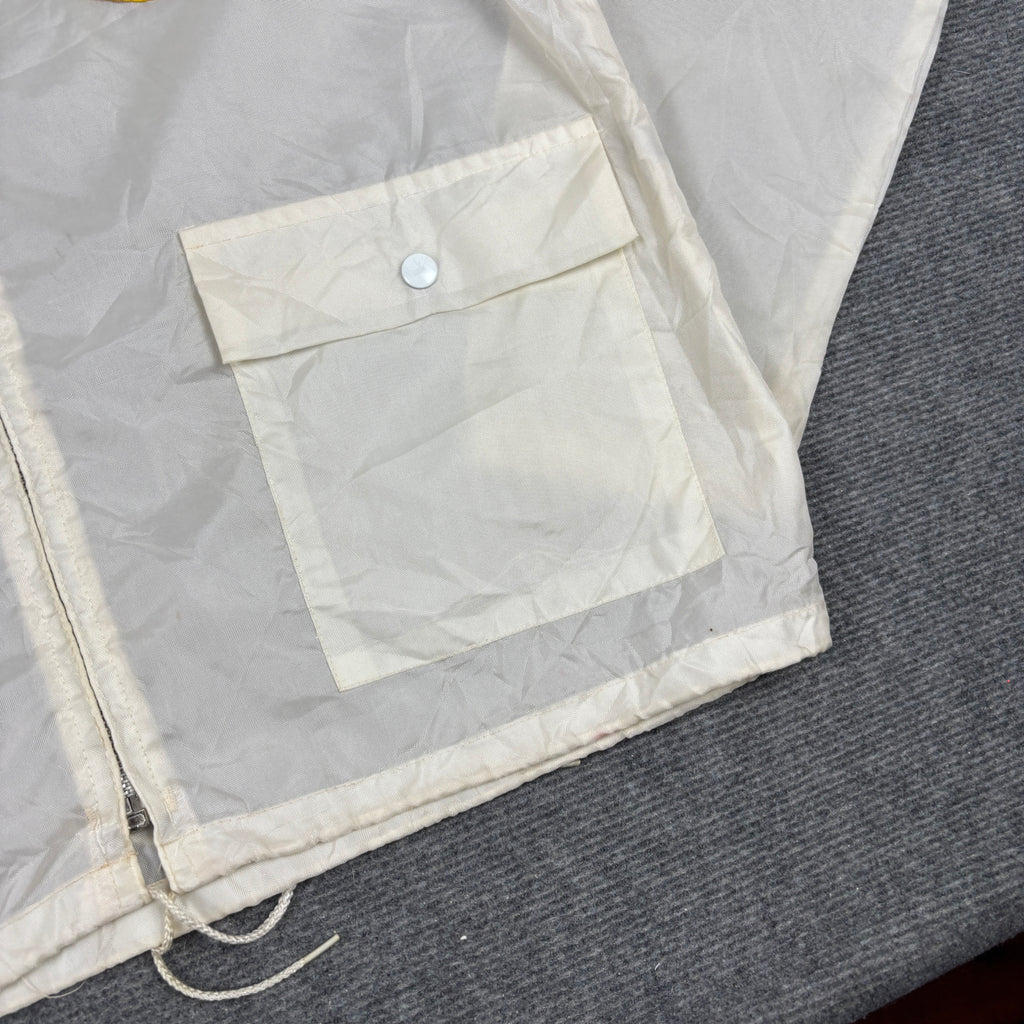 Vintage 70s Swingster Air Racing Jacket Men's Medium White Sheer Windbreaker