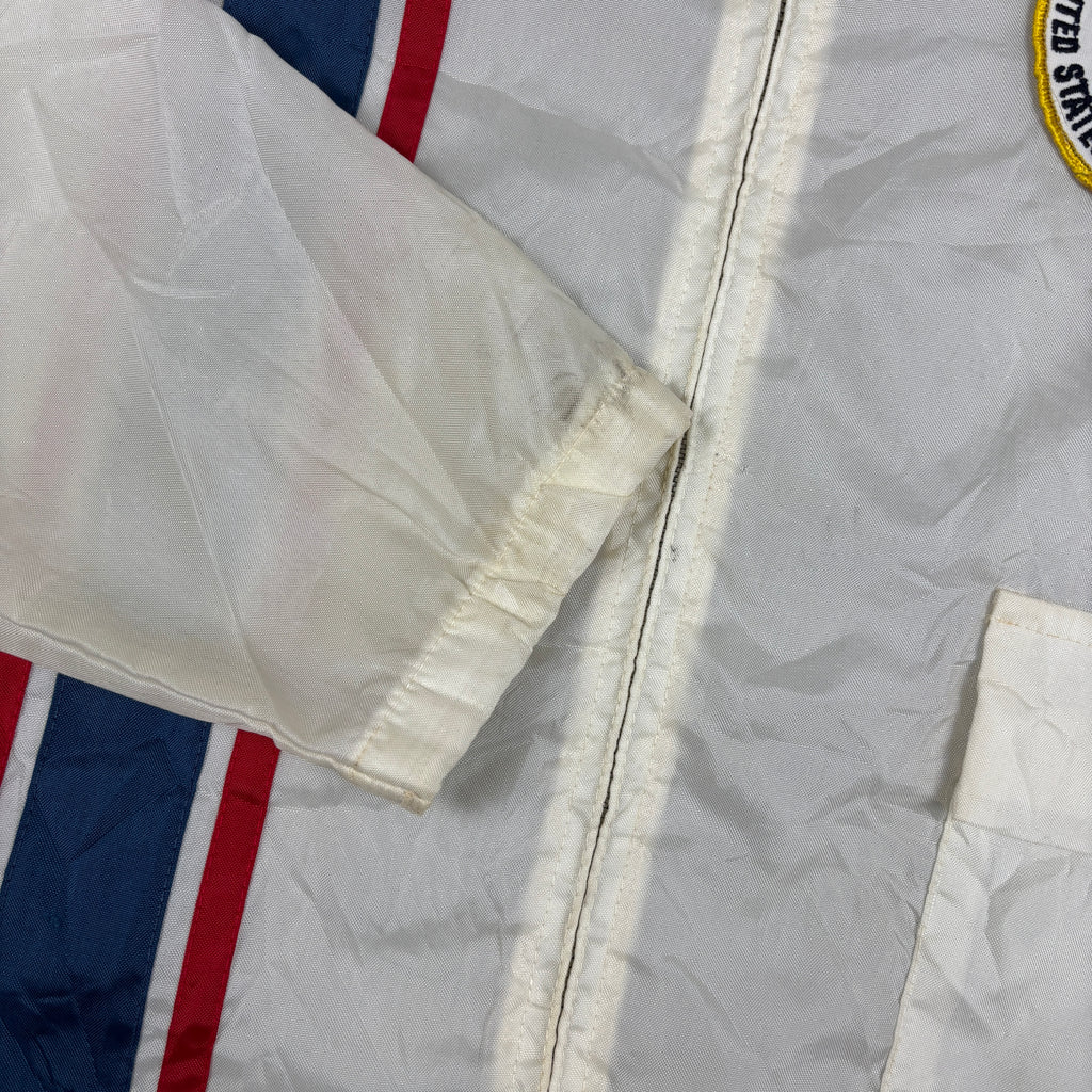 Vintage 70s Swingster Air Racing Jacket Men's Medium White Sheer Windbreaker