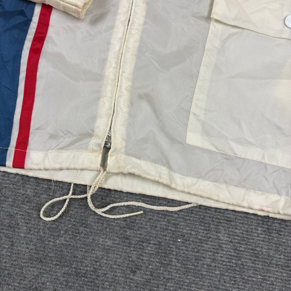 Vintage 70s Swingster Air Racing Jacket Men's Medium White Sheer Windbreaker