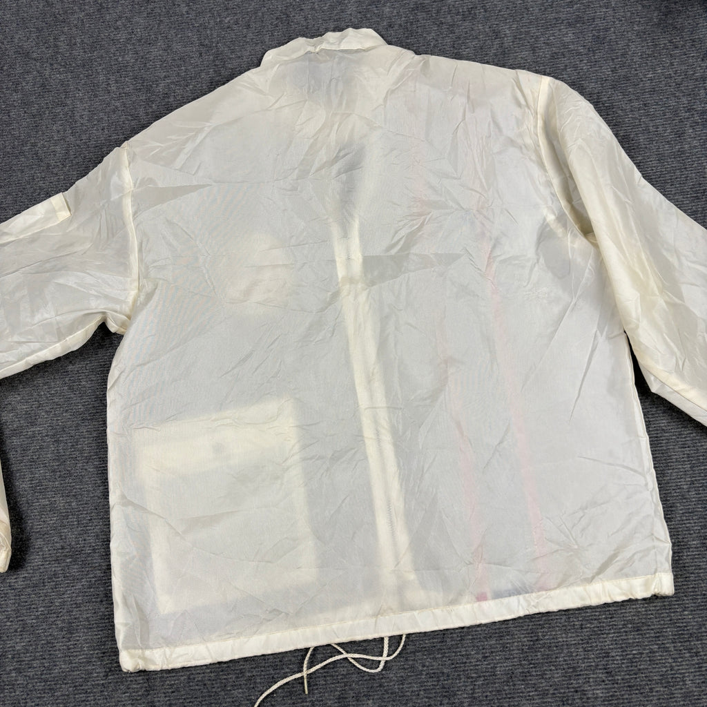 Vintage 70s Swingster Air Racing Jacket Men's Medium White Sheer Windbreaker