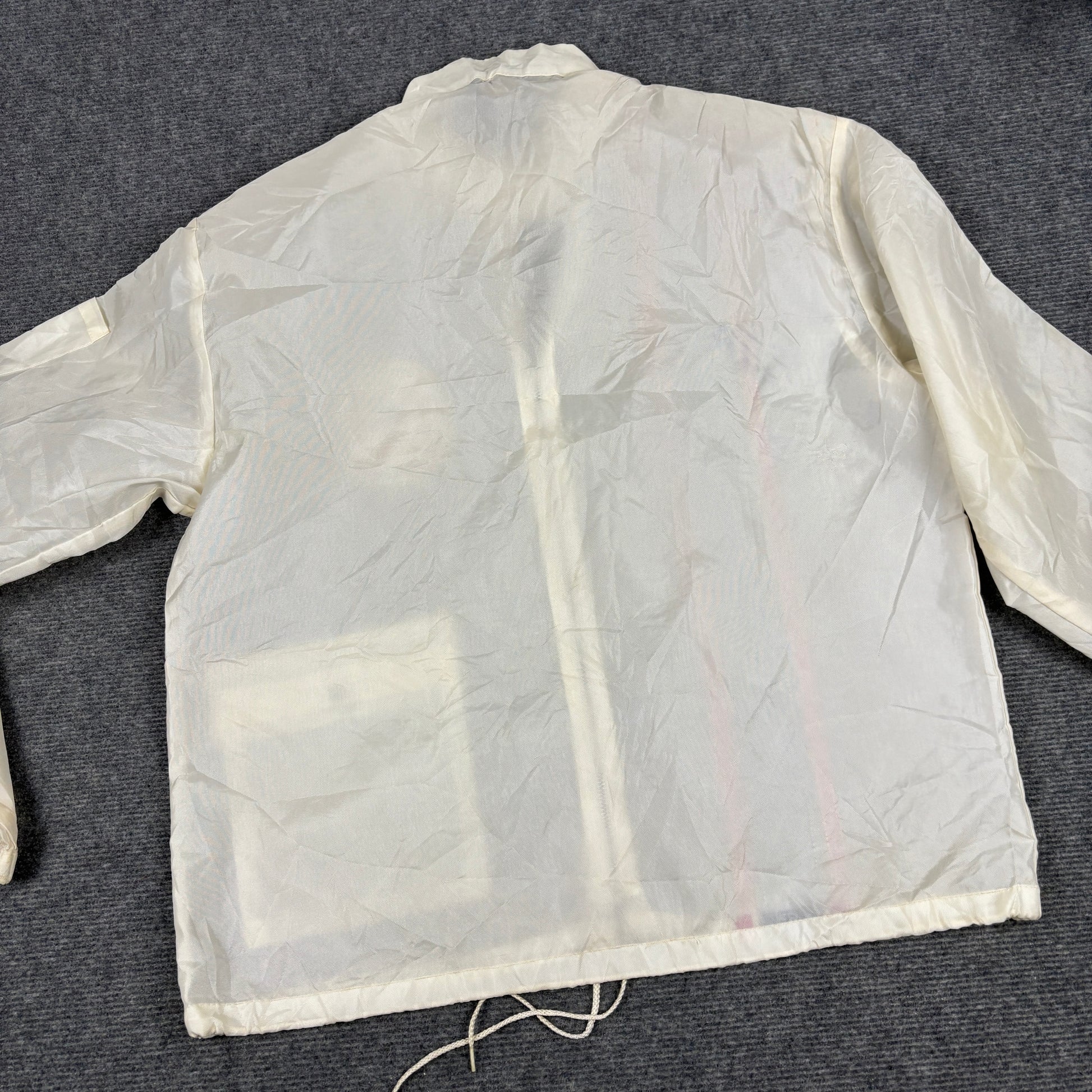 Vintage 70s Swingster Air Racing Jacket Men's Medium White Sheer Windbreaker