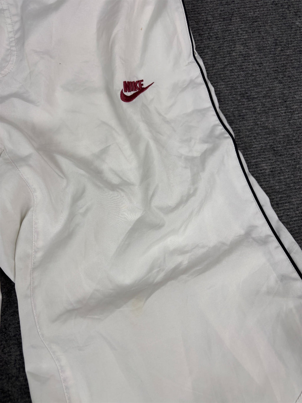 Vintage Y2K Nike 3/4 Track Pants Men’s M White Black Piping Bungee Hem Summer Windbreakers