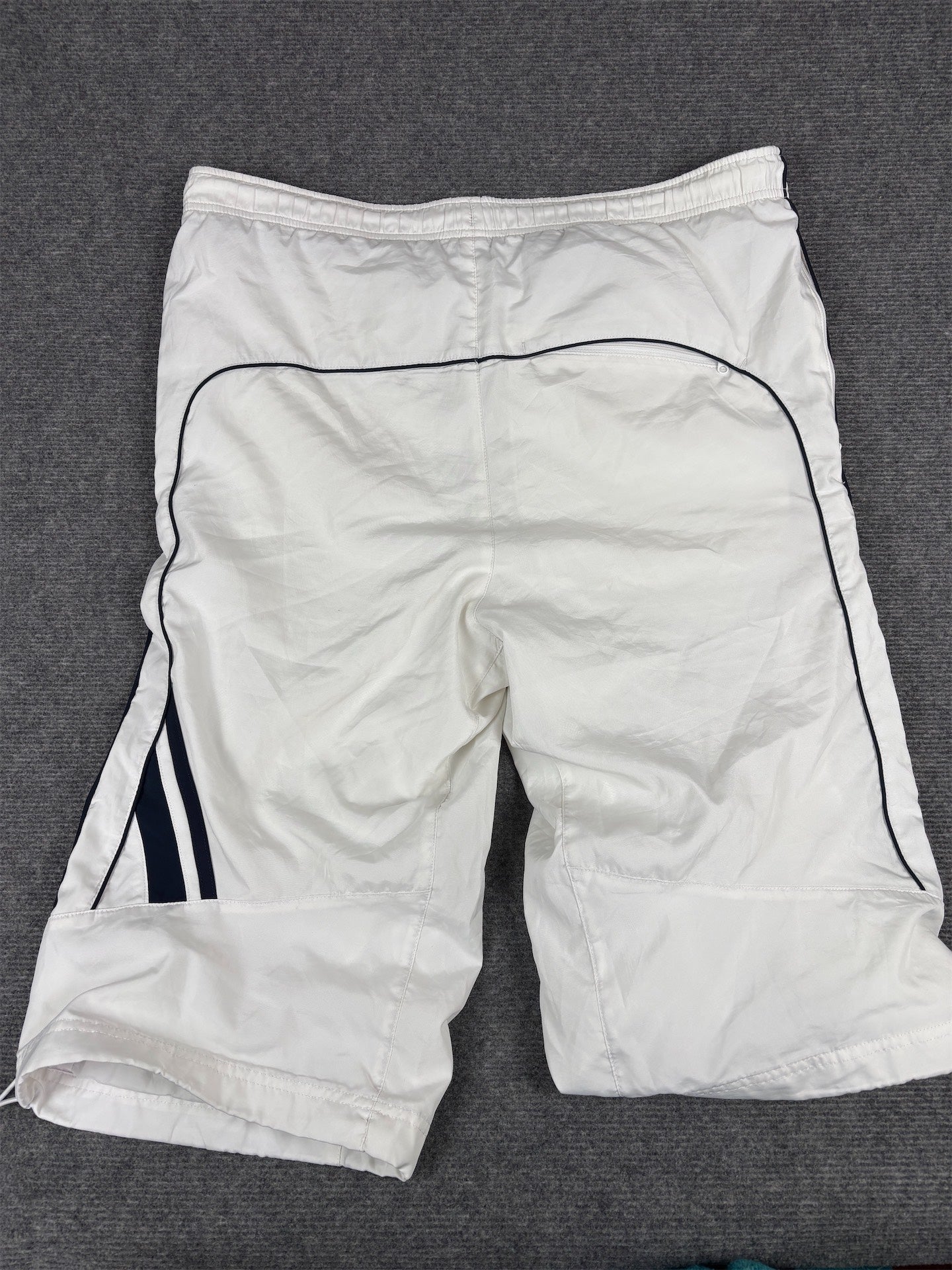 Vintage Y2K Nike 3/4 Track Pants Men’s M White Black Piping Bungee Hem Summer Windbreakers