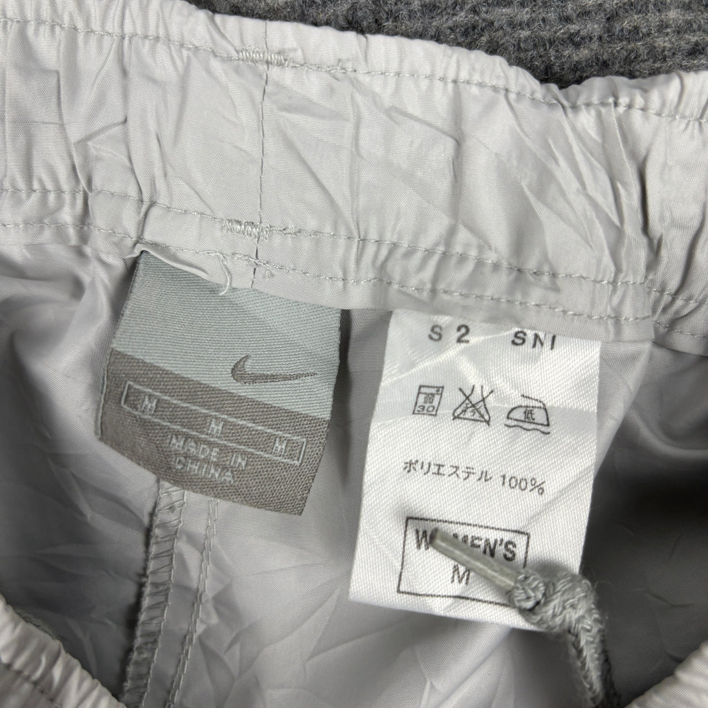 Vintage 00s Nike Track Pants Women's Medium Grey Pink Mini Swoosh