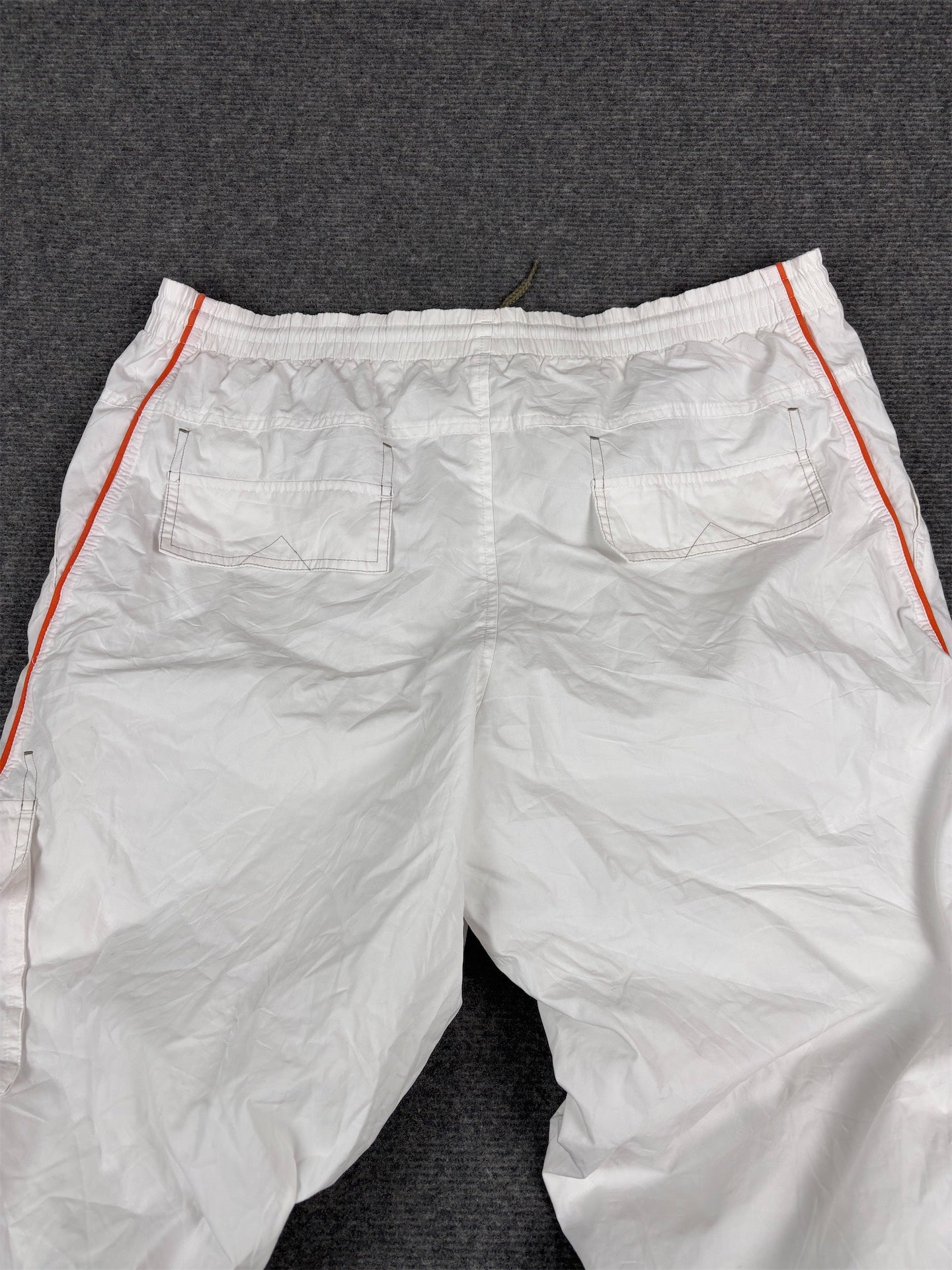 Vintage Y2K Adidas 3/4 Track Pants Men’s M White Orange Summer Cargo Bungee Tabs