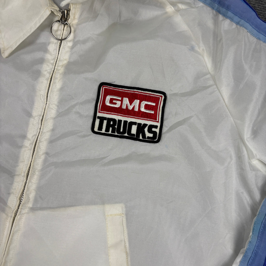Vintage GMC Trucks Jacket Men's XL White Sheer Windbreaker