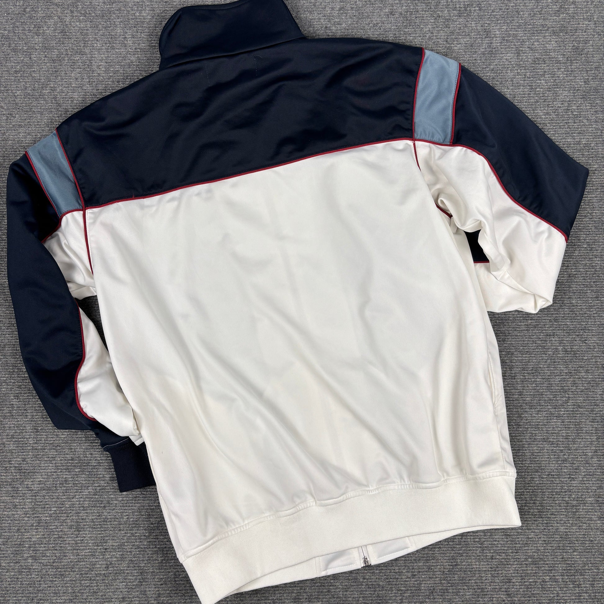 2000s Kappa Jacket Men's Large White Blue OG Logo Zip Up