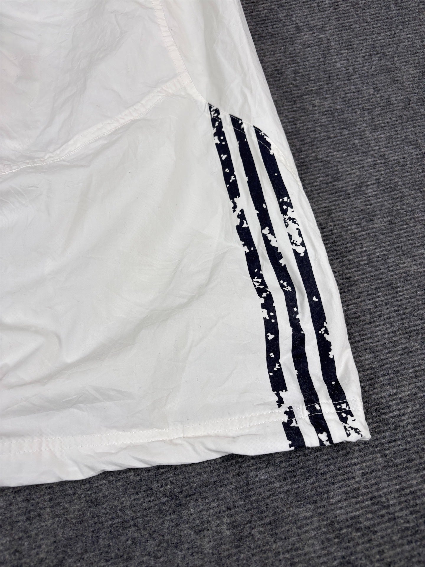 Vintage Y2K Adidas 3/4 Track Pants Men’s L White Black 3-Stripe Windbreakers Bungee Ankle