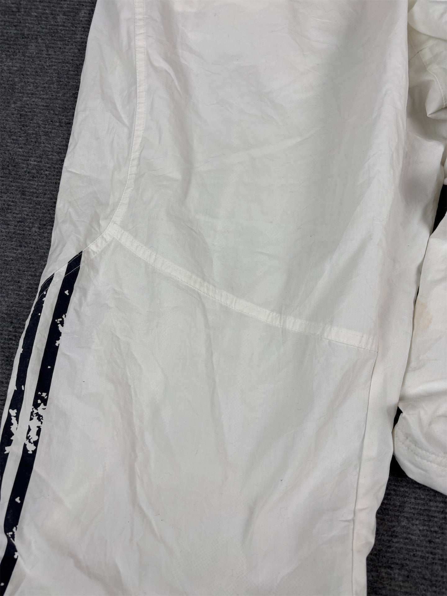 Vintage Y2K Adidas 3/4 Track Pants Men’s L White Black 3-Stripe Windbreakers Bungee Ankle