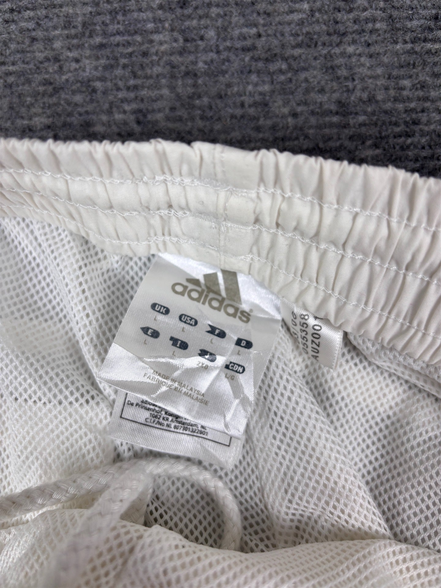 Vintage Y2K Adidas 3/4 Track Pants Men’s L White Black 3-Stripe Windbreakers Bungee Ankle