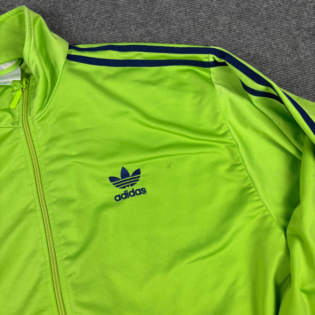 Vintage 90s Adidas Jacket Men's XL Green Blue 3 Stripe Old School Full Zip