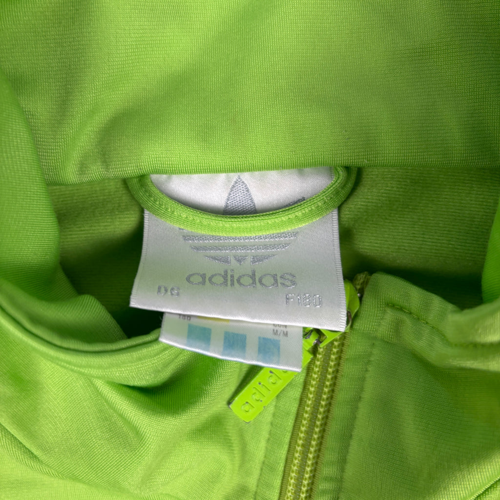 Vintage 90s Adidas Jacket Men's XL Green Blue 3 Stripe Old School Full Zip