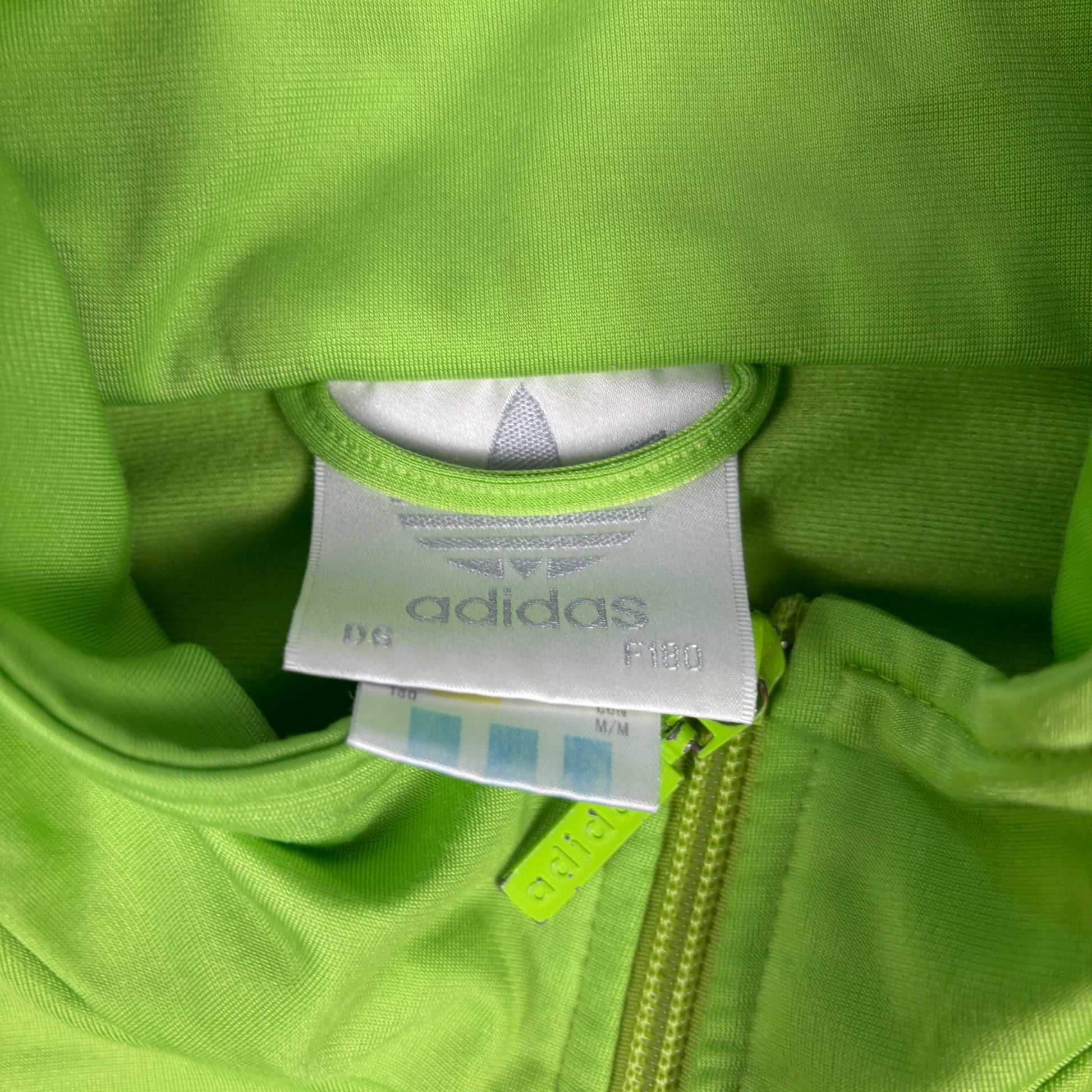 Vintage 90s Adidas Jacket Men's XL Green Blue 3 Stripe Old School Full Zip