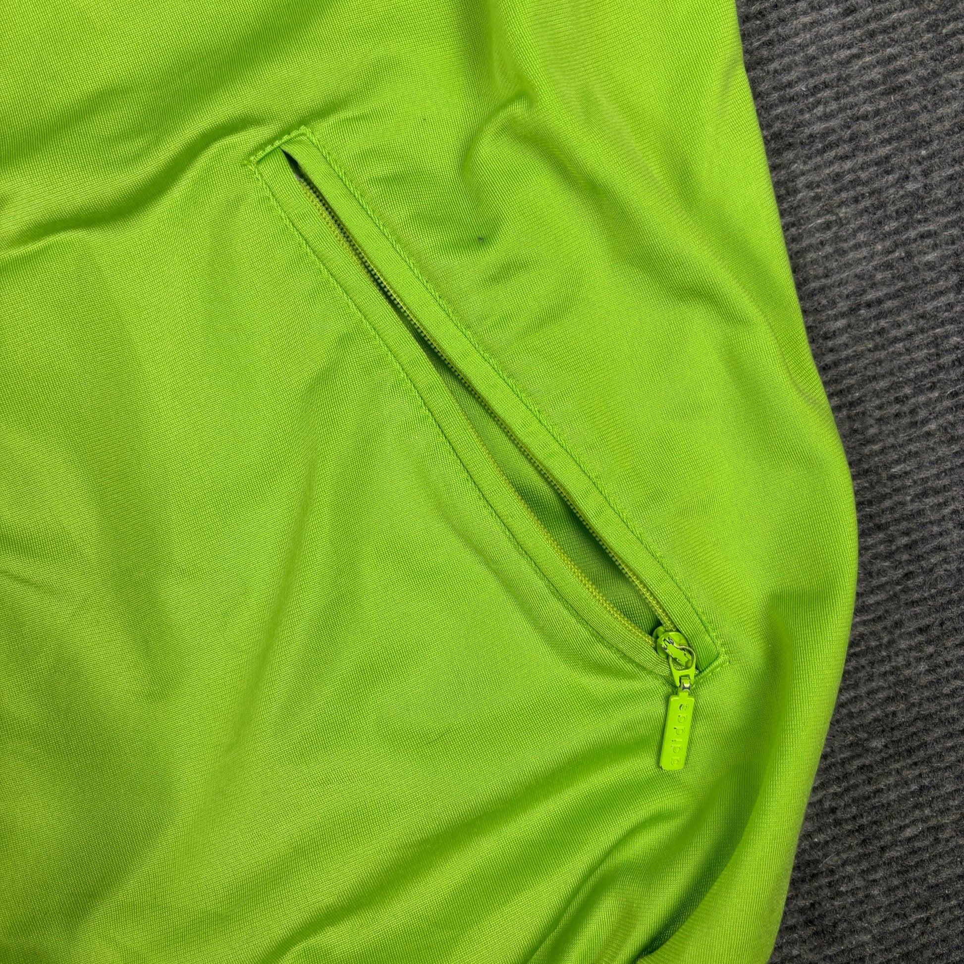 Vintage 90s Adidas Jacket Men's XL Green Blue 3 Stripe Old School Full Zip