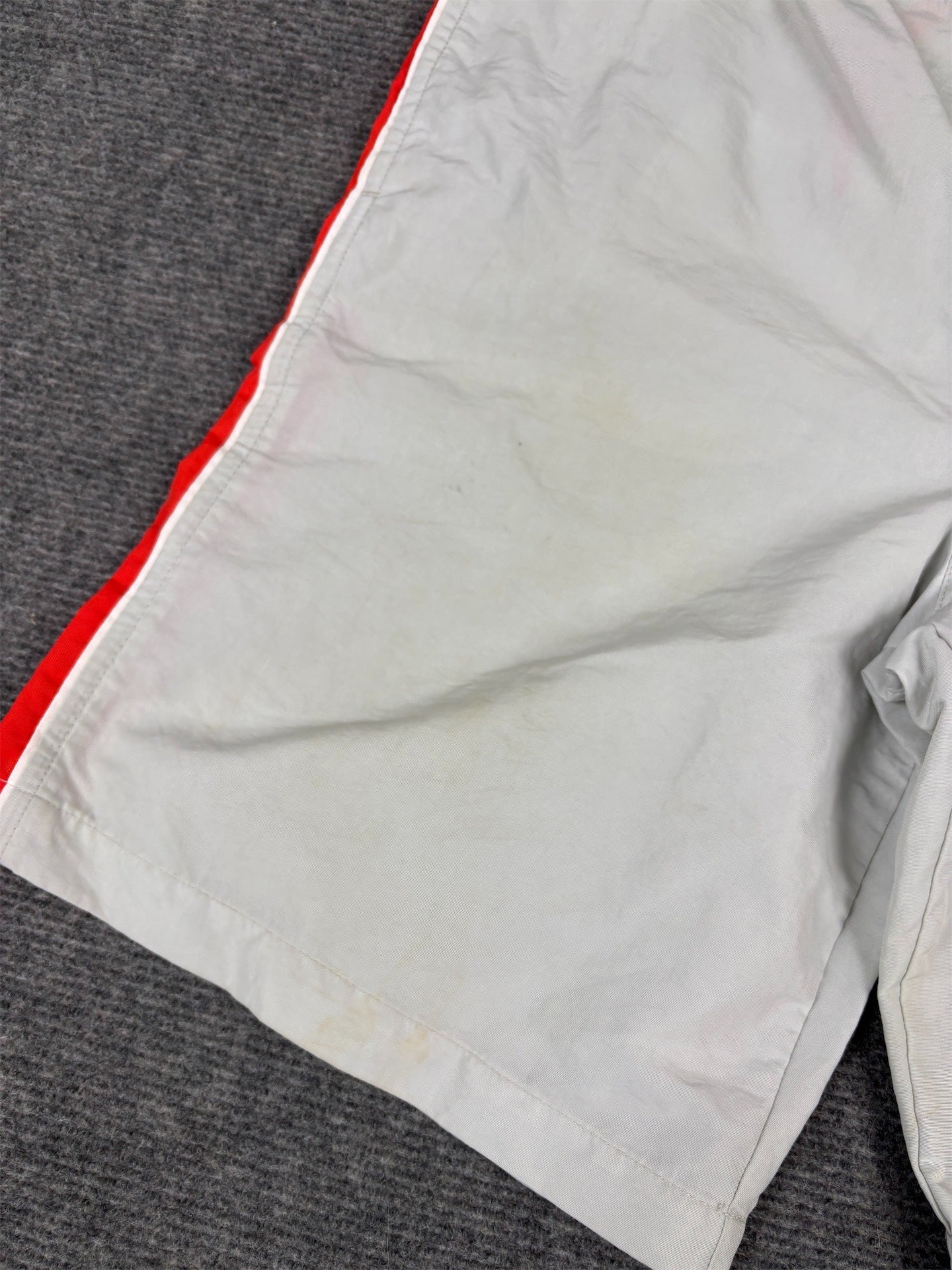 Vintage Y2K Nike Shorts Women’s M Grey Red Badge Logo  Nylon Windbreaker