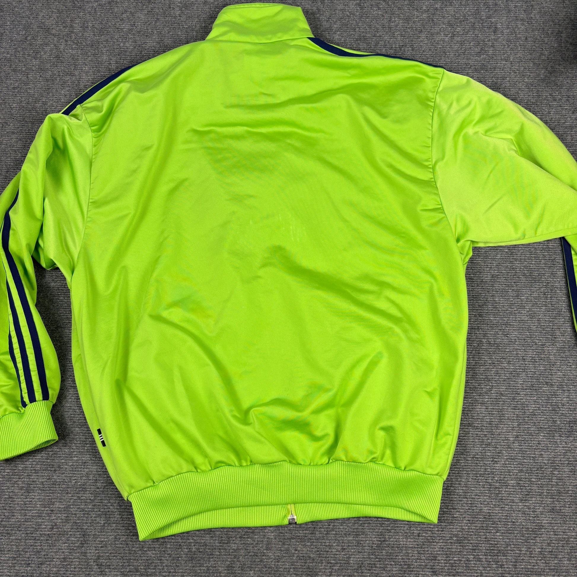 Vintage 90s Adidas Jacket Men's XL Green Blue 3 Stripe Old School Full Zip