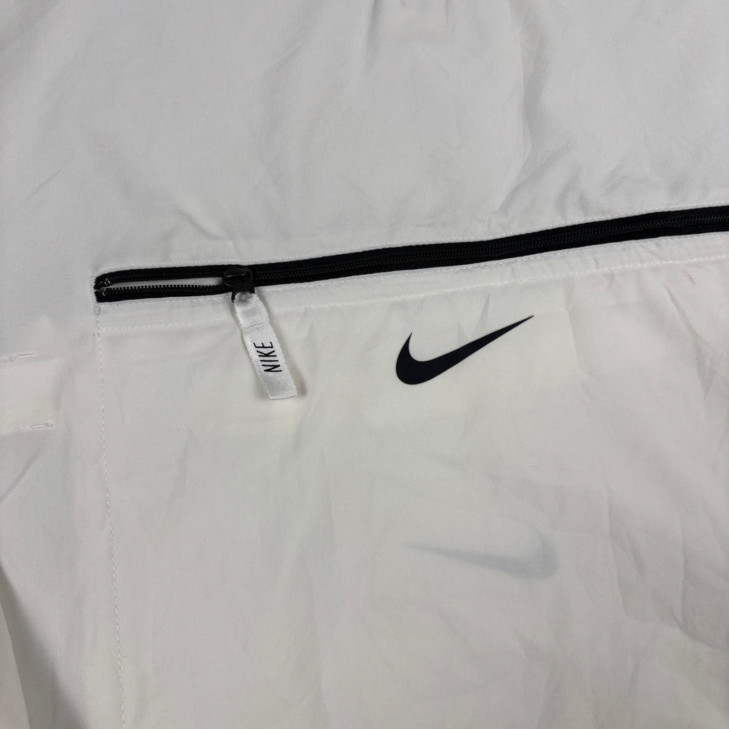 Nike Dri-fit Hoodie Jacket Men's Small White Black Spell Out Logo Anorak