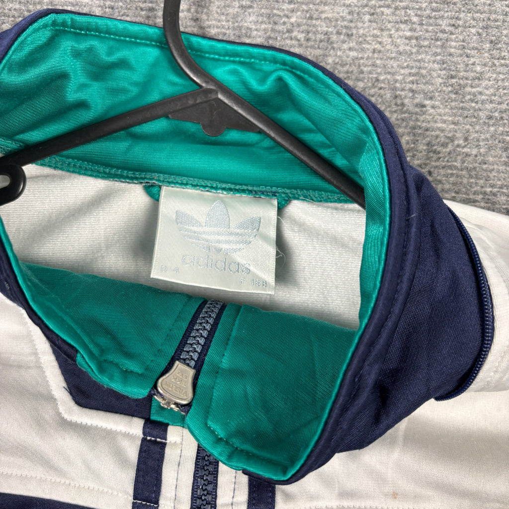 Vintage 90s Adidas Jacket Men's Small Blue Green Tennis Club Full Zip