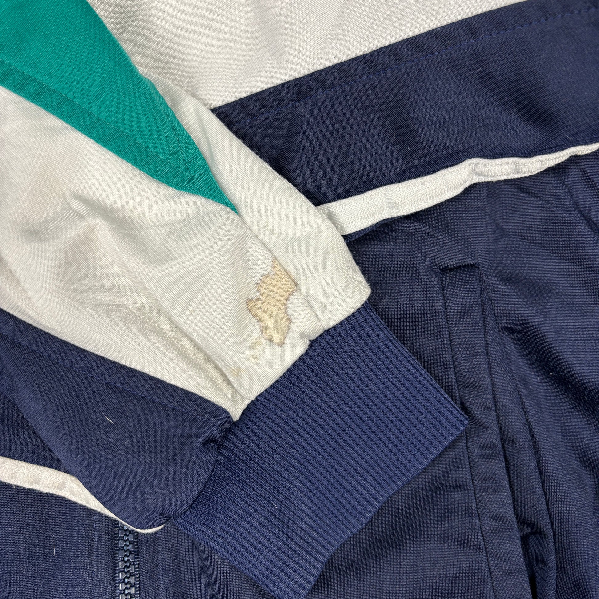 Vintage 90s Adidas Jacket Men's Small Blue Green Tennis Club Full Zip