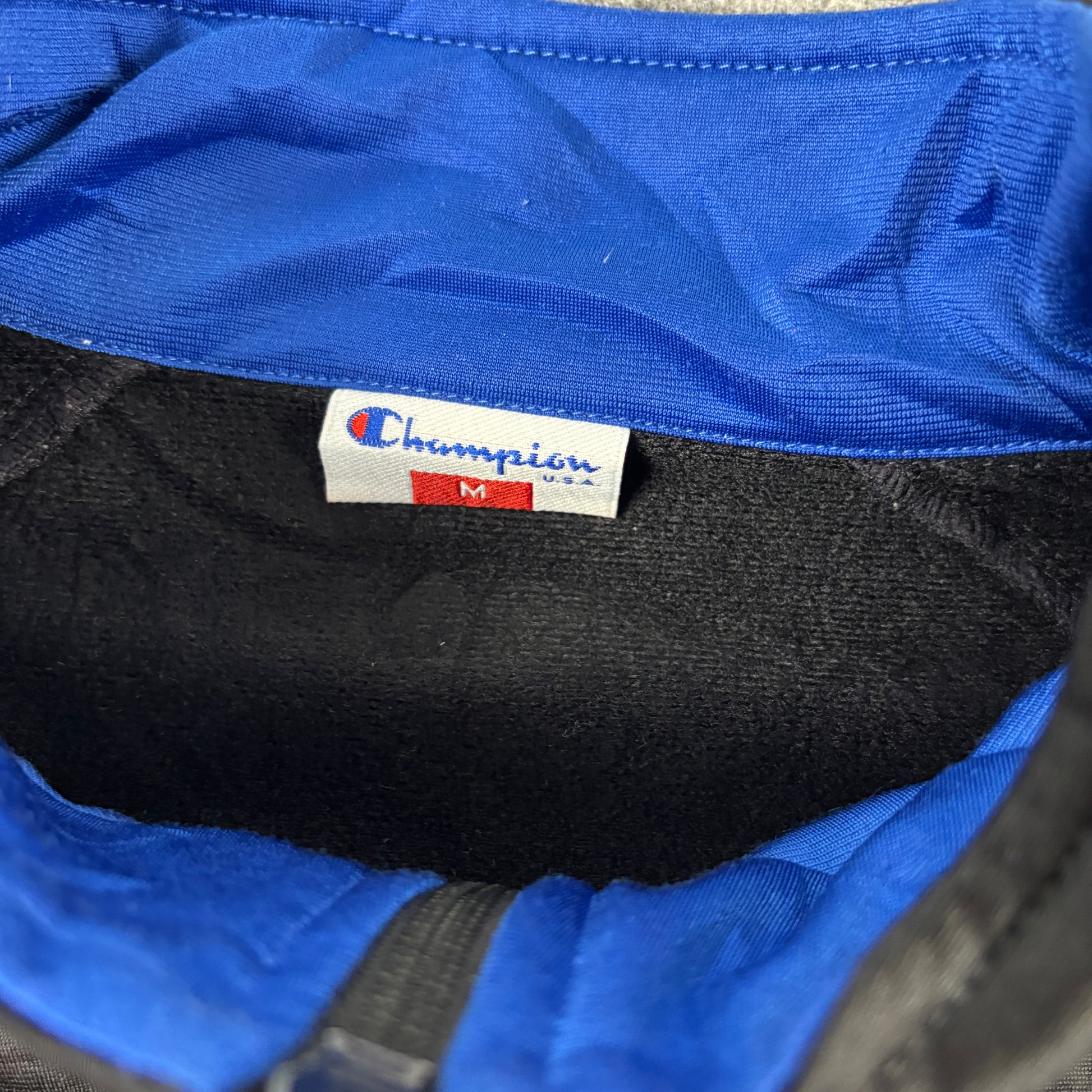 Vintage Champion USA Jacket Men's Large Black Blue Full Zip