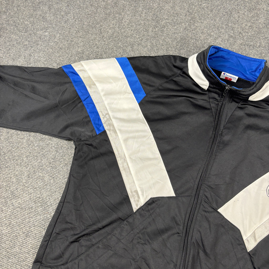 Vintage Champion USA Jacket Men's Large Black Blue Full Zip
