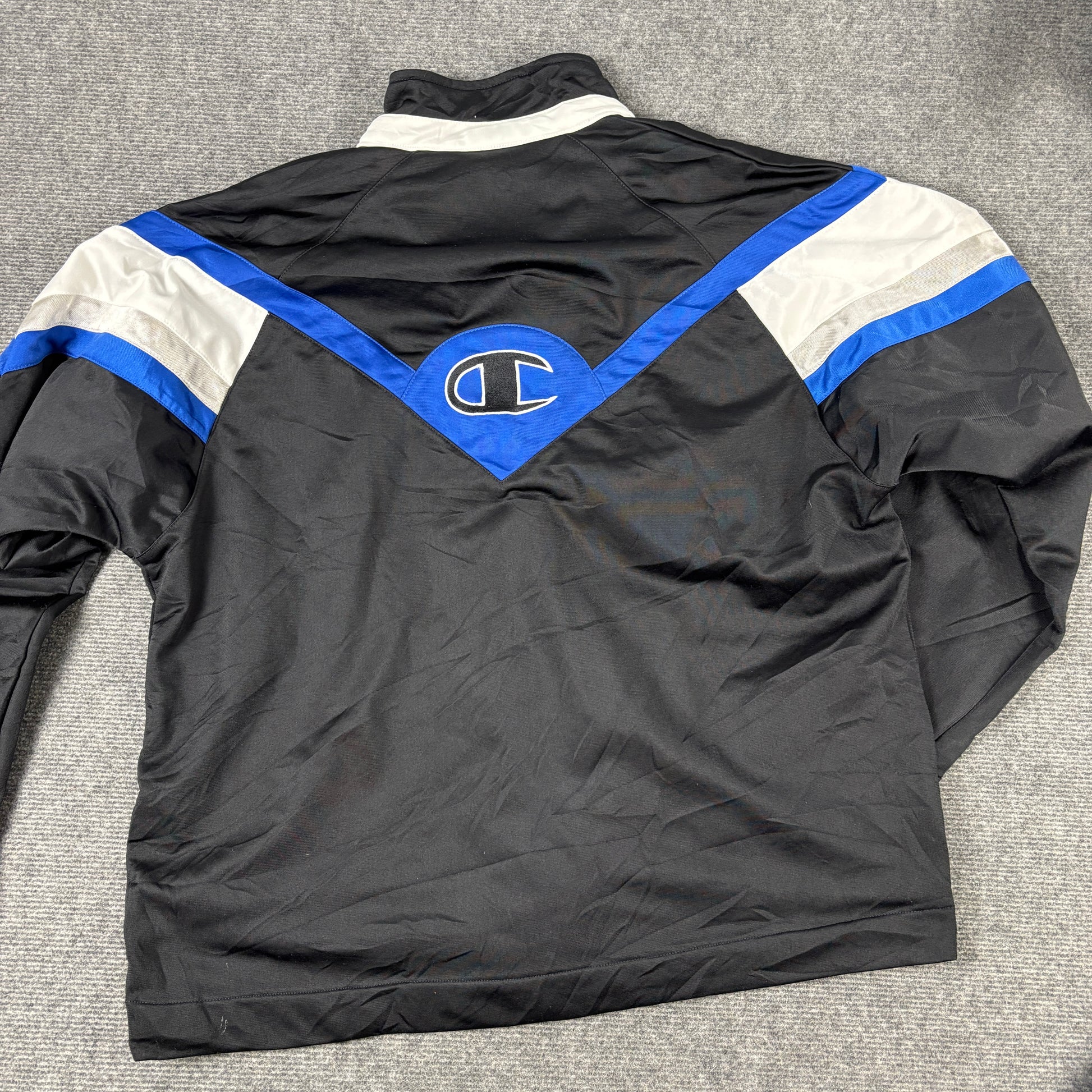 Vintage Champion USA Jacket Men's Large Black Blue Full Zip