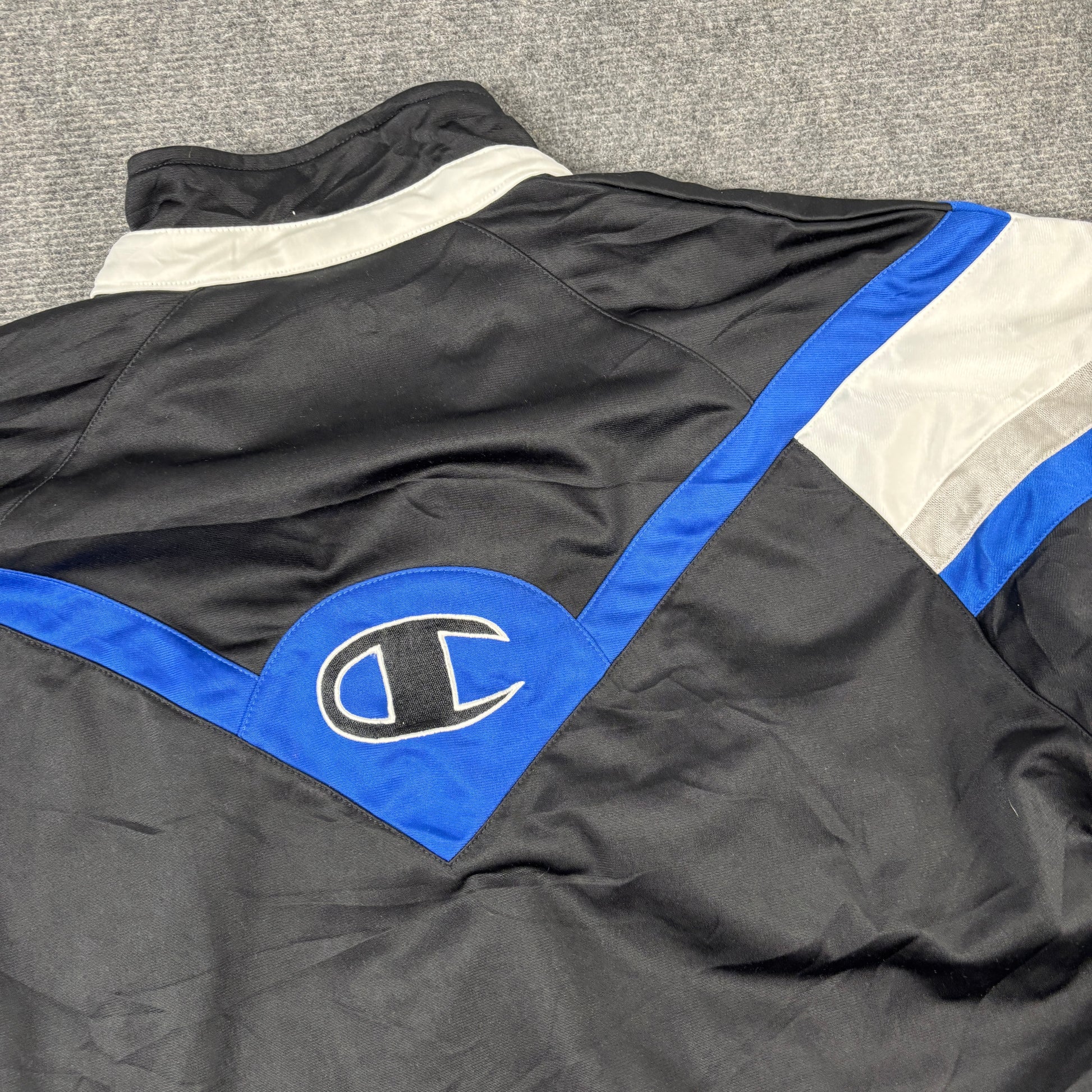Vintage Champion USA Jacket Men's Large Black Blue Full Zip