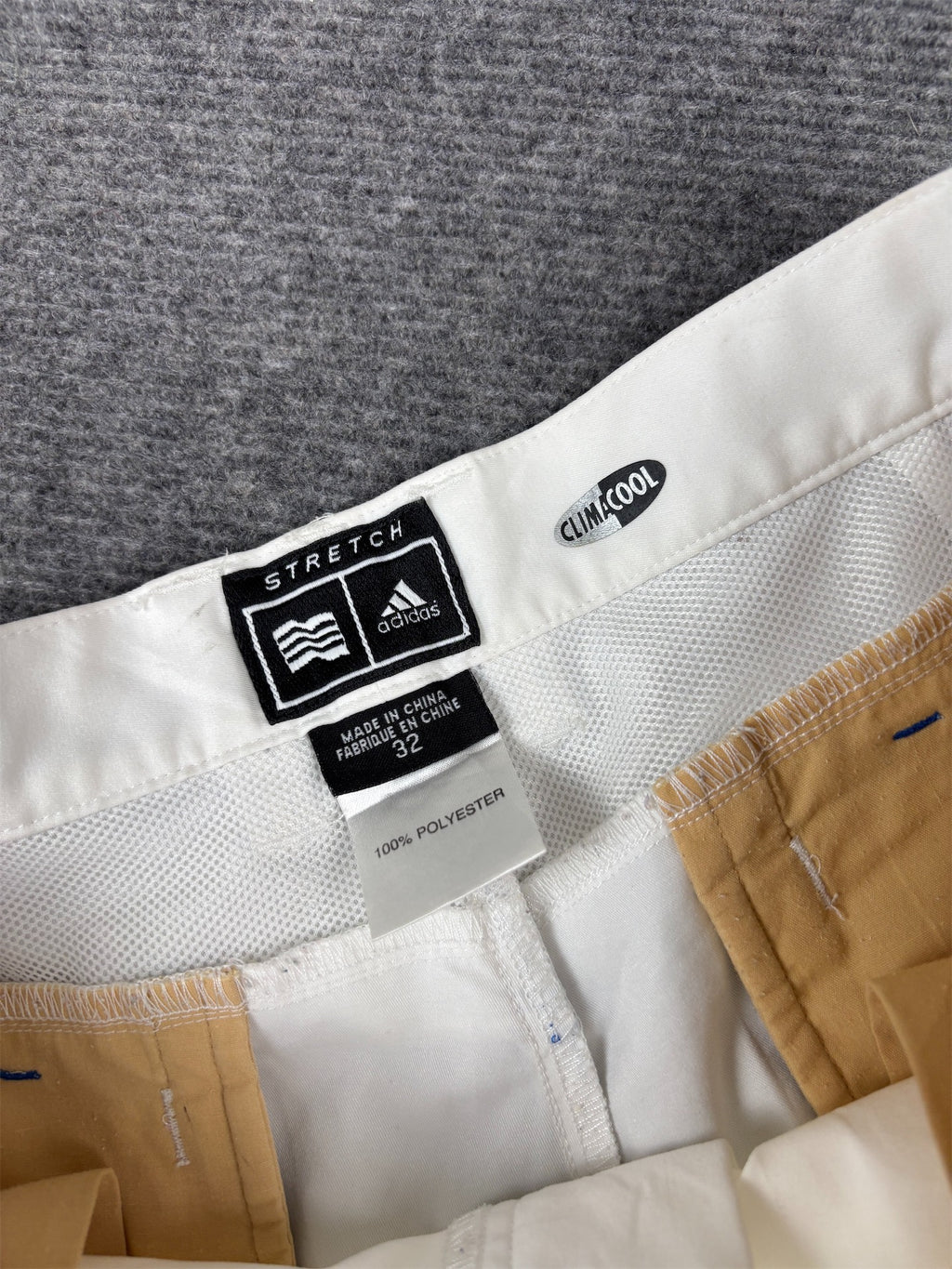 Adidas Climacool Golf Shorts Size 32 White Blue Stitching Logo