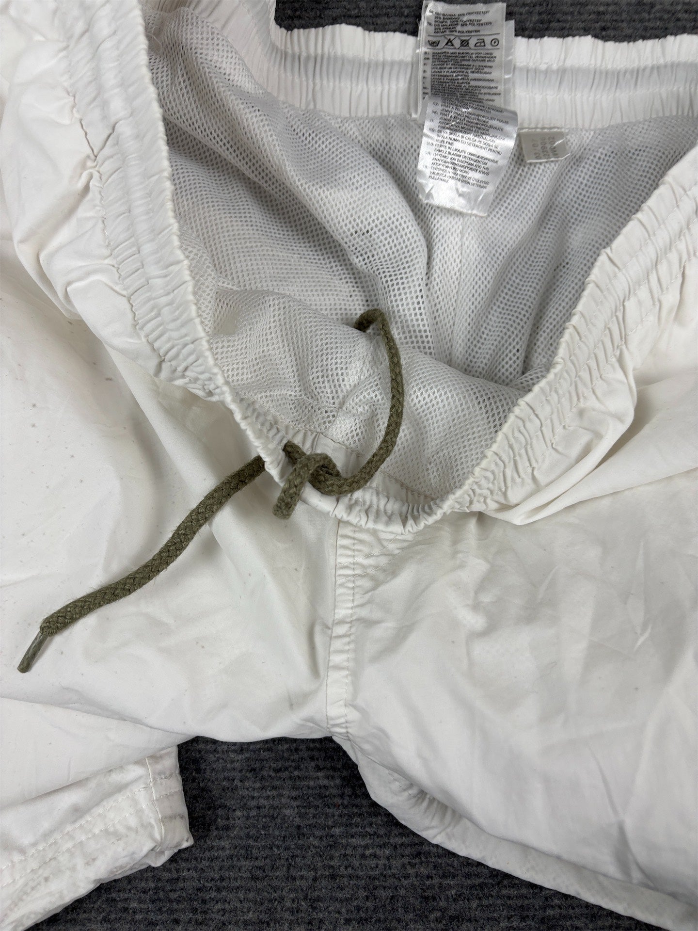 Vintage Y2k Adidas 3/4 Track Pants Men’s L White Orange Cargo Pocket Windbreakers