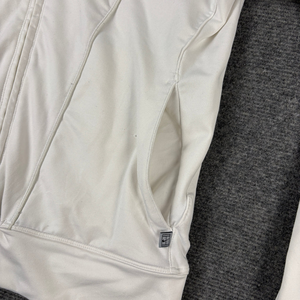 Vintage Y2K Nike Court Jacket Women's XS White Silver Dri-Fit Full Zip