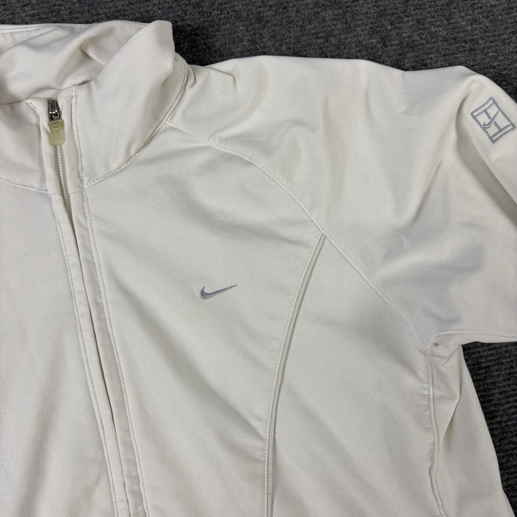 Vintage Y2K Nike Court Jacket Women's XS White Silver Dri-Fit Full Zip