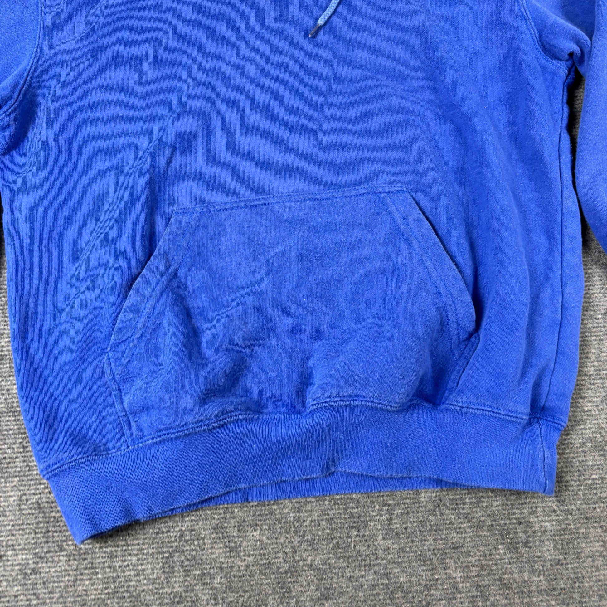 Vintage Y2K Adidas Hoodie Men's Medium Blue Centre Logo Jumper