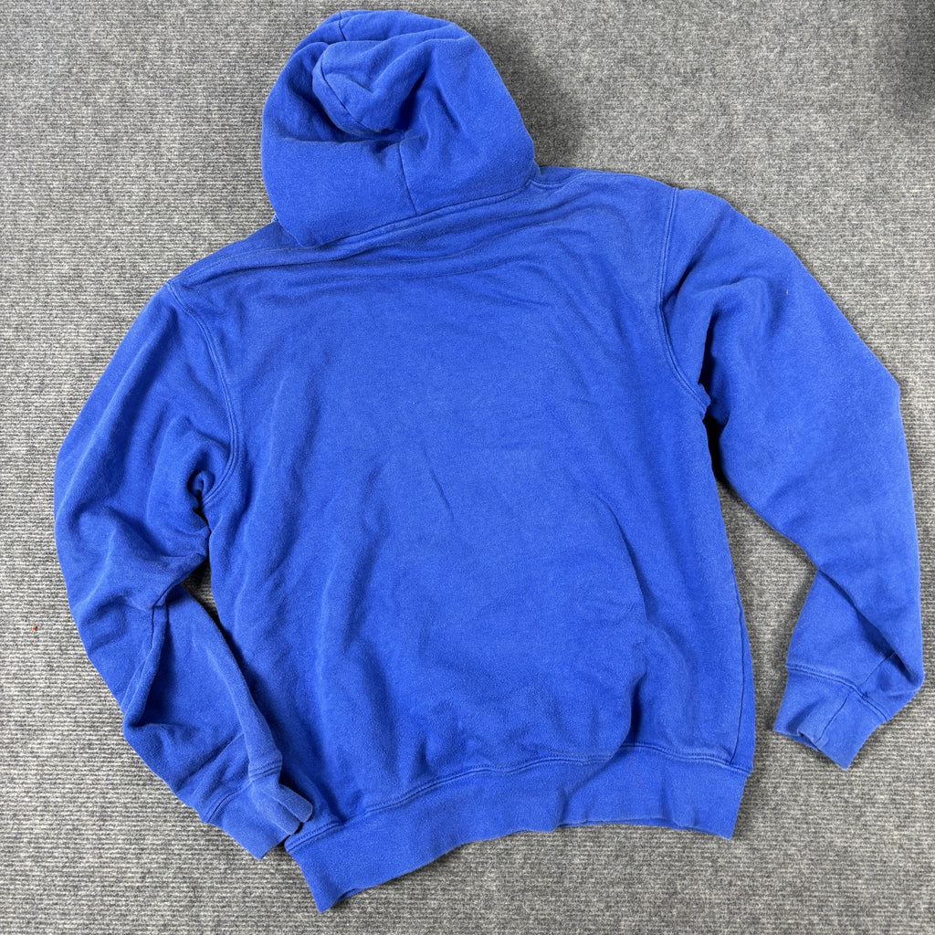 Vintage Y2K Adidas Hoodie Men's Medium Blue Centre Logo Jumper