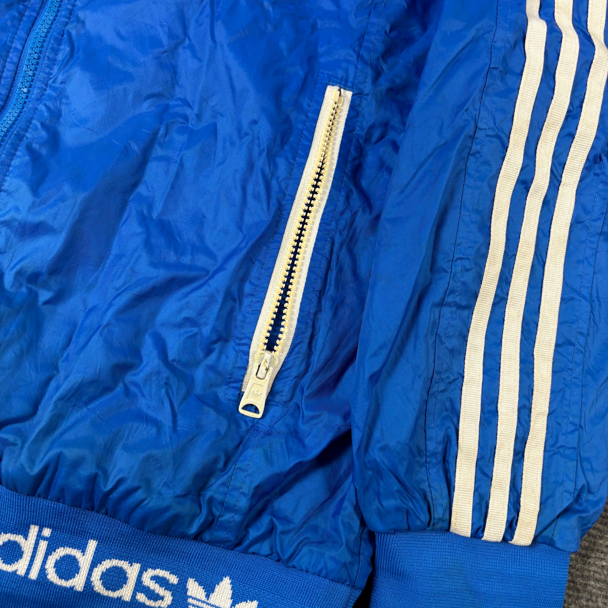 Vintage 00s Adidas Activewear Jacket Women's Medium Blue White 3 Stripe
