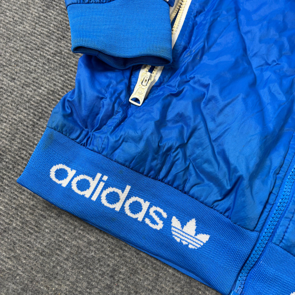 Vintage 00s Adidas Activewear Jacket Women's Medium Blue White 3 Stripe